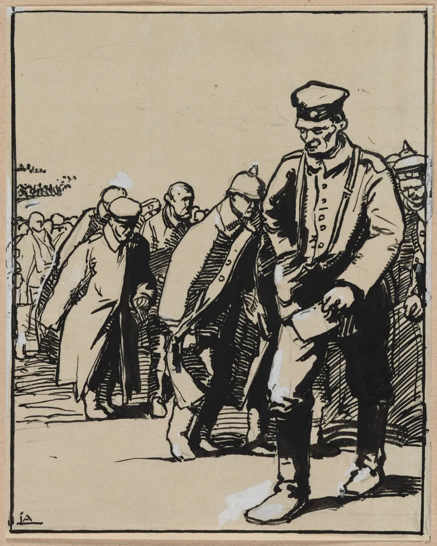 Marche d'un groupe de prisonniers allemands by Auguste Louis Lepère