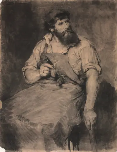Smithy, study for "Das Gericht"