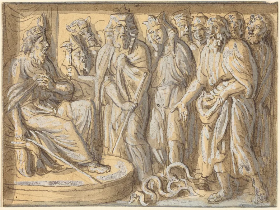 Moses and Aaron before Pharaoh, with the Rods Turned into Serpents by Luigi Ademollo
