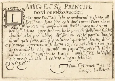 Dedication to Don Lorenzo de' Medici