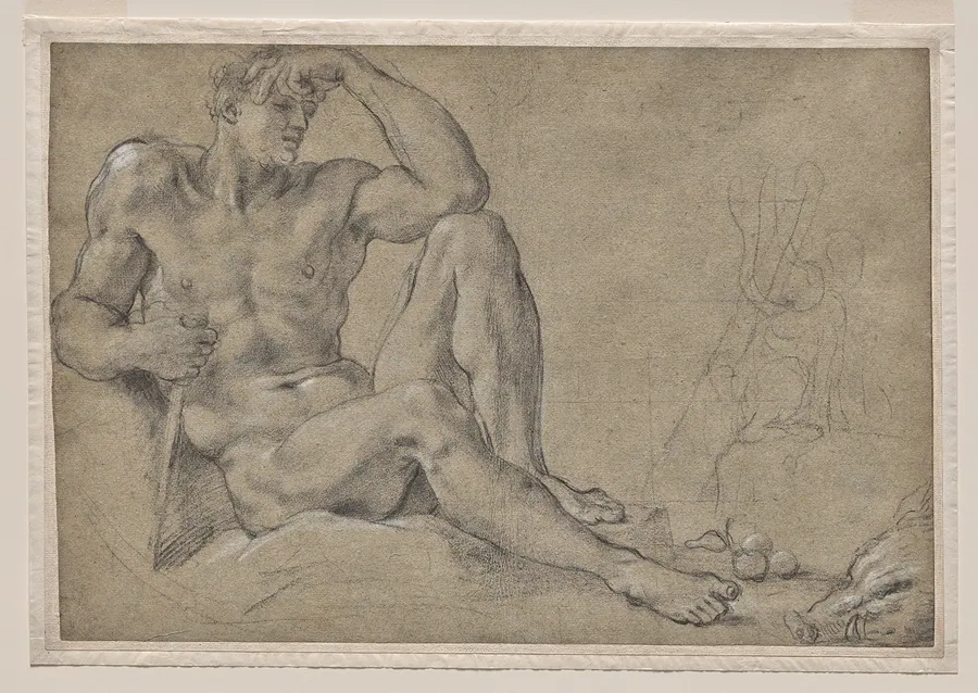 Hercules Resting (recto) by Annibale Carracci