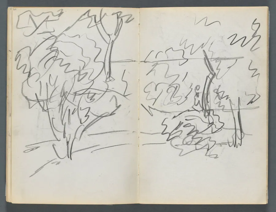 Sketchbook, The Dells, N° 127, page 068 & 69: Landscape by Maurice Prendergast