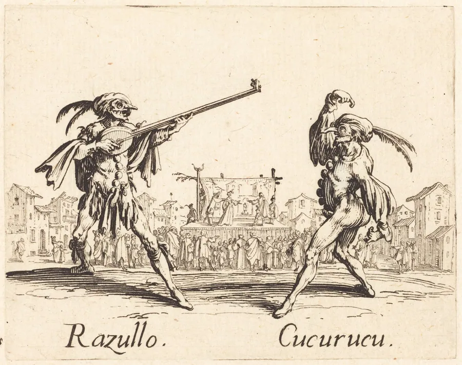 Razullo and Cucurucu by Jacques Callot