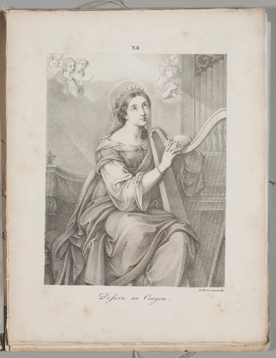 Art of the Lithograph: Saint Cecily, Plate XII by Alois Senefelder