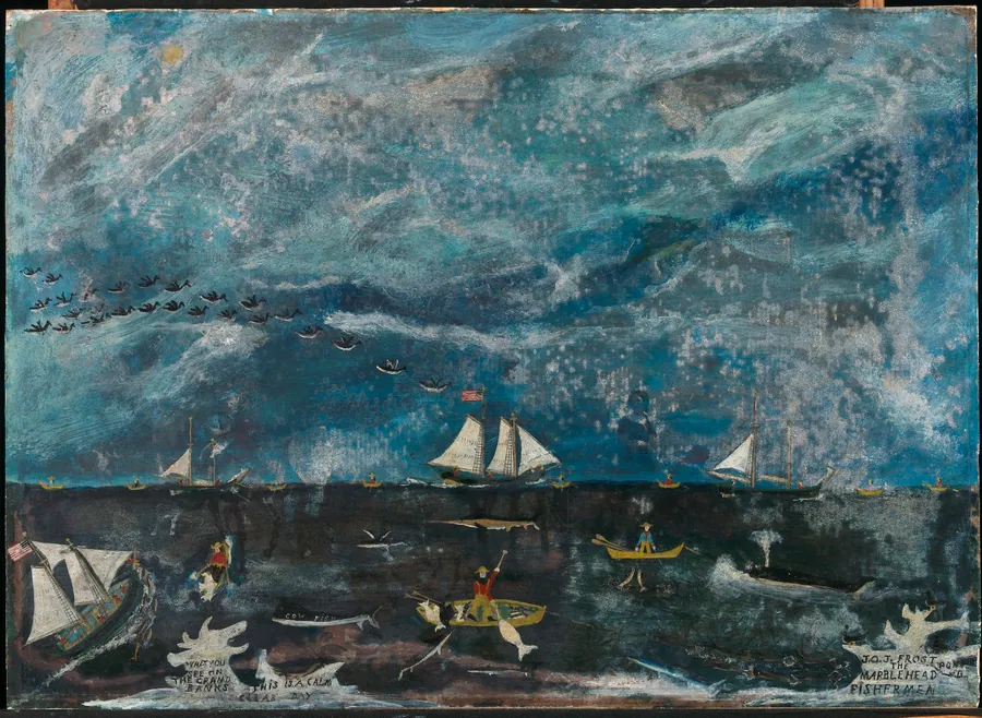 The Marblehead Fishermen by John Orne Johnson Frost, born Marblehead, MA 1852-died Marblehead, MA 1928
