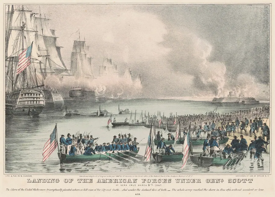 Landing of the American Forces under Genl. Scott: At Vera Cruz March 9th 1847 by Nathaniel Currier