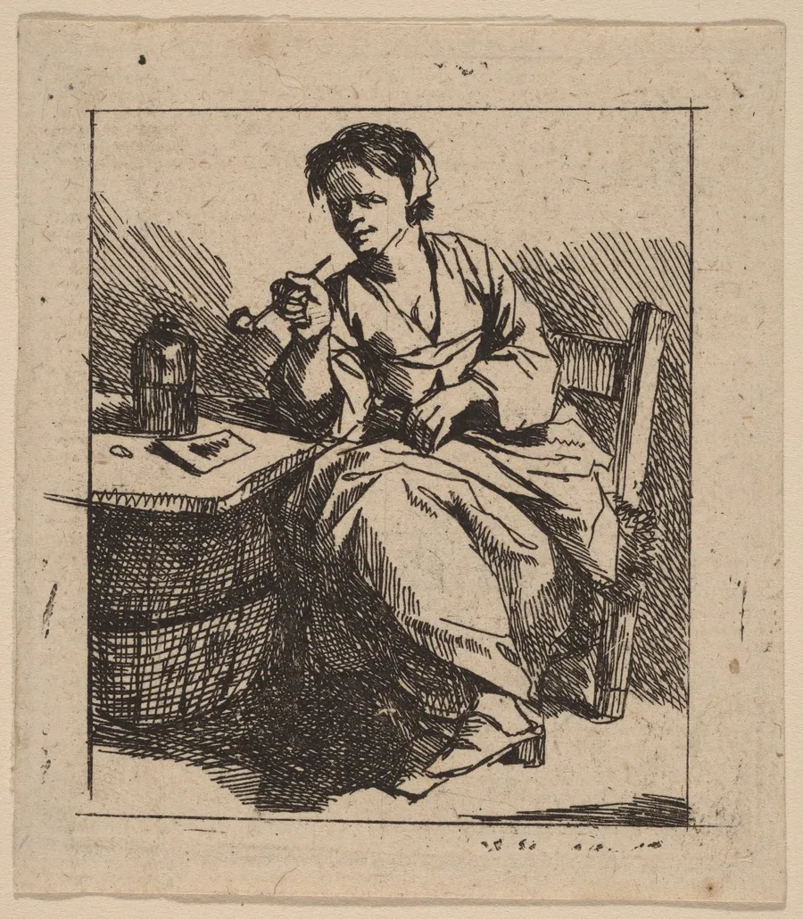A Woman Smoking by Cornelis Bega