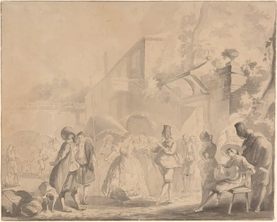 Dance in a Village Square by Luis Paret y Alcázar