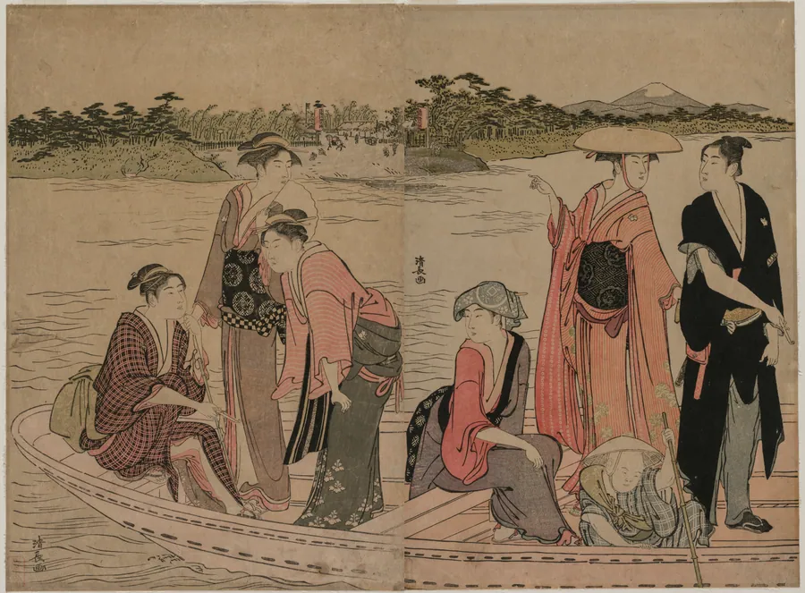 Passengers in a Ferry Boat on the Sumida River by Torii Kiyonaga