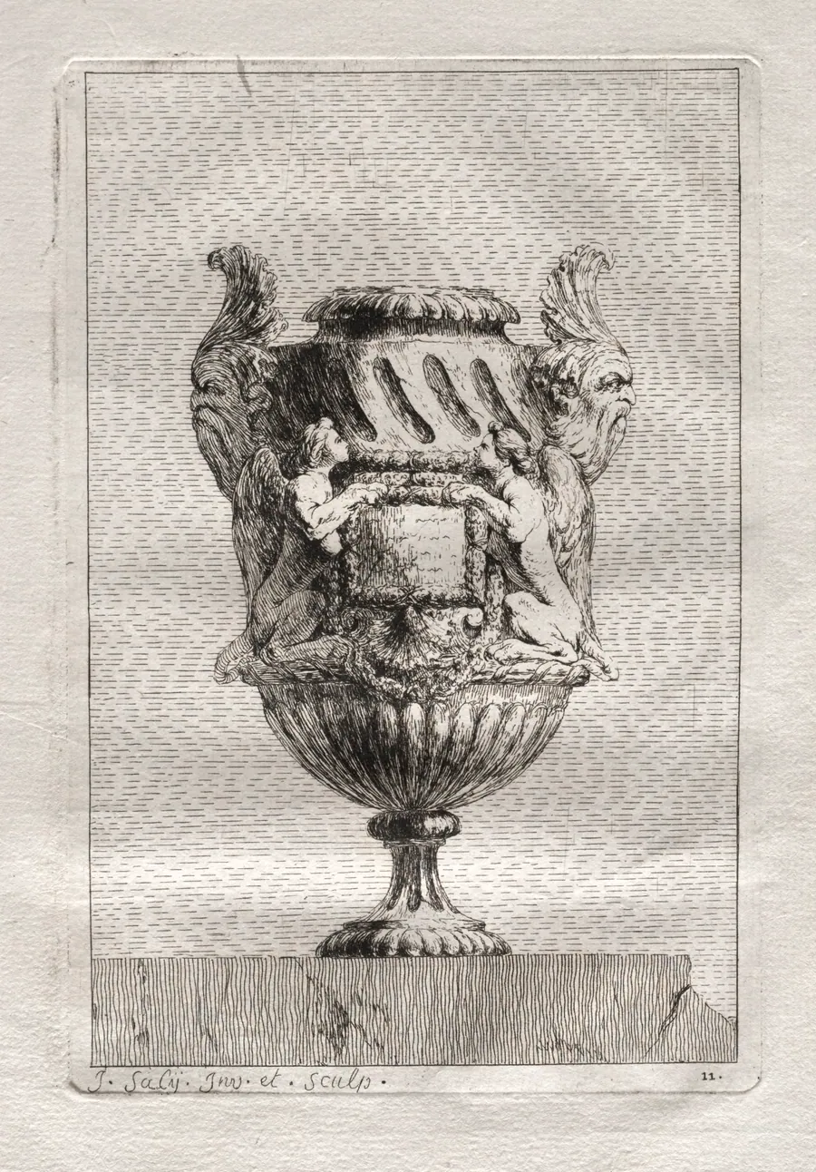 Suite of Vases:  Plate 11 by Jacques François Saly