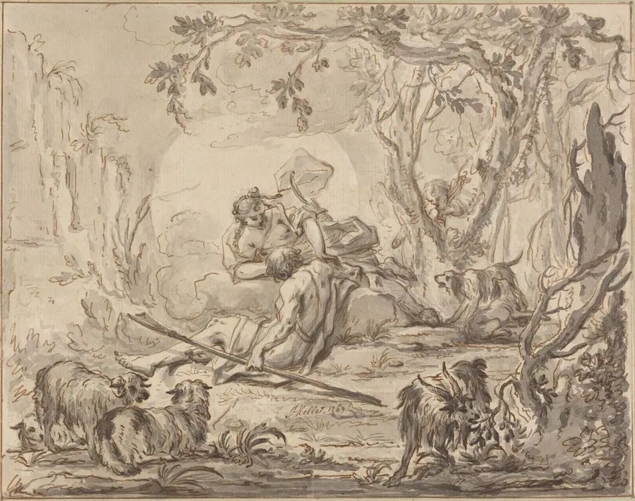 Diana and Endymion by Johann Heinrich Keller