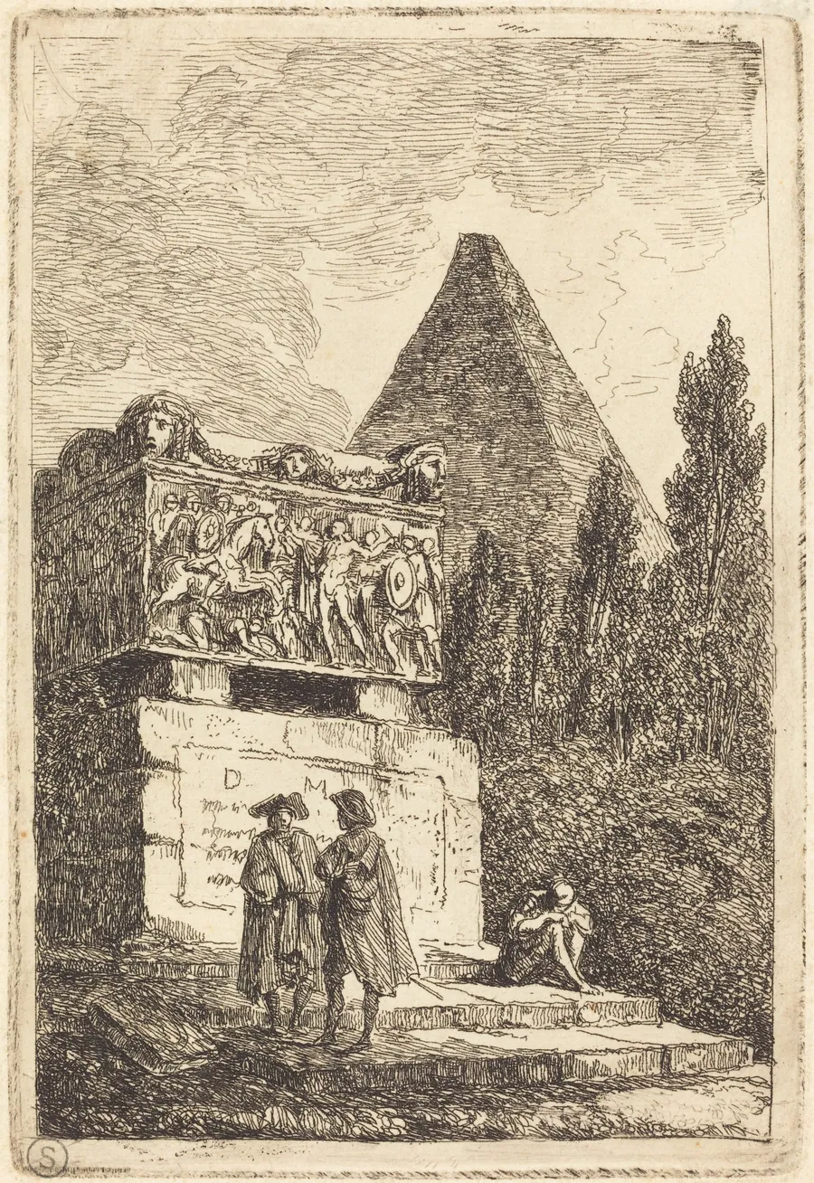 The Sarcophagus by Hubert Robert