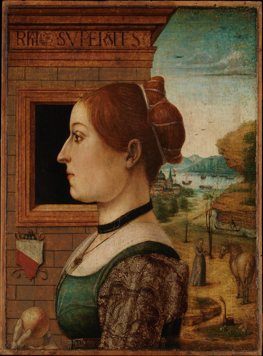 Portrait of a Woman, possibly Ginevra d'Antonio Lupari Gozzadini by Maestro delle Storie del Pane