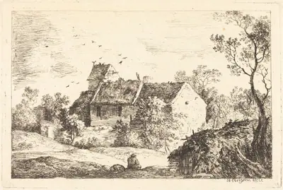 House with a Dovecote in a Rolling Landscape