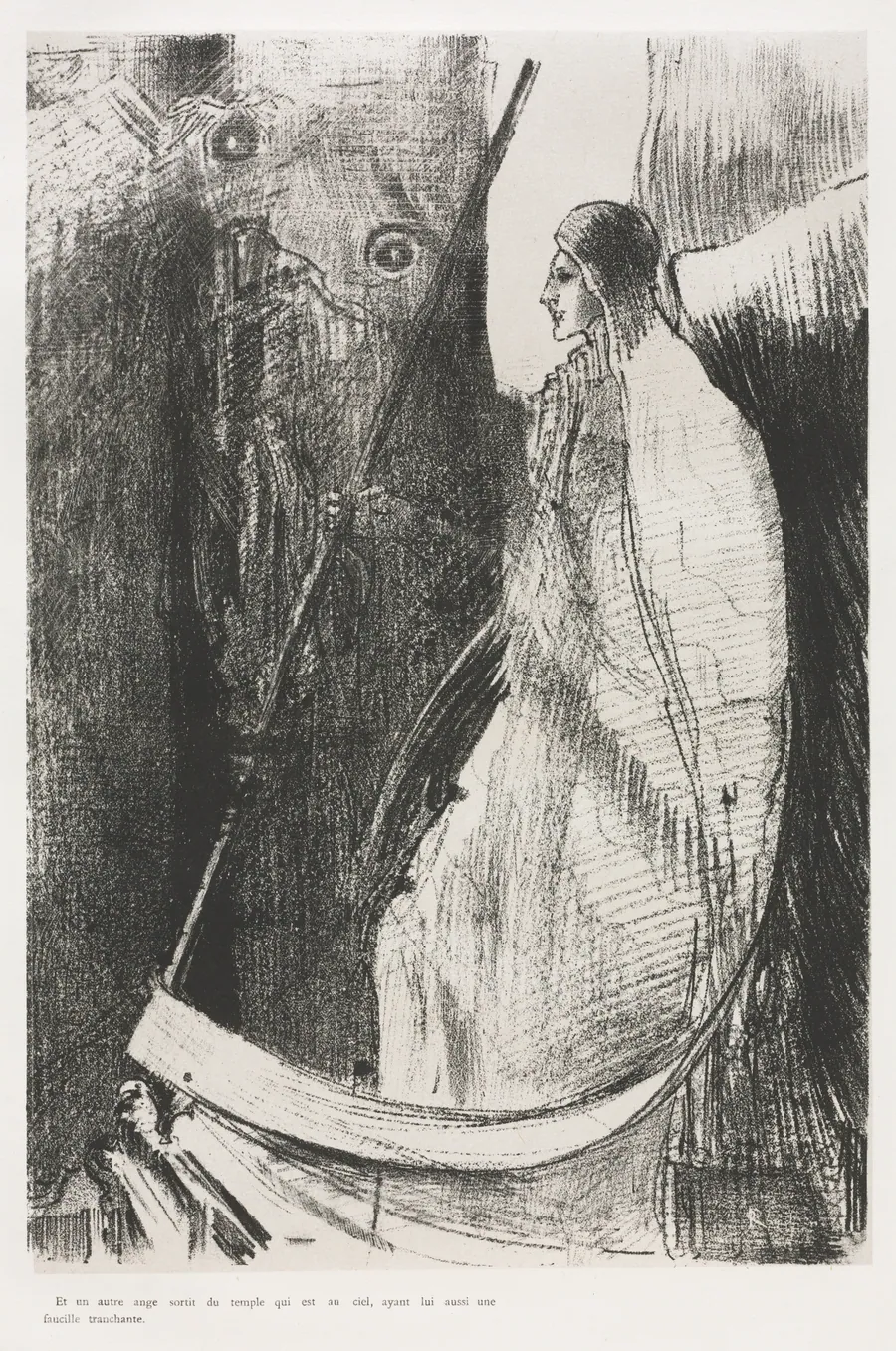 And Another Angel Came Out of the Temple which is in Heaven, and He also Having a Sharp Sickle by Odilon Redon