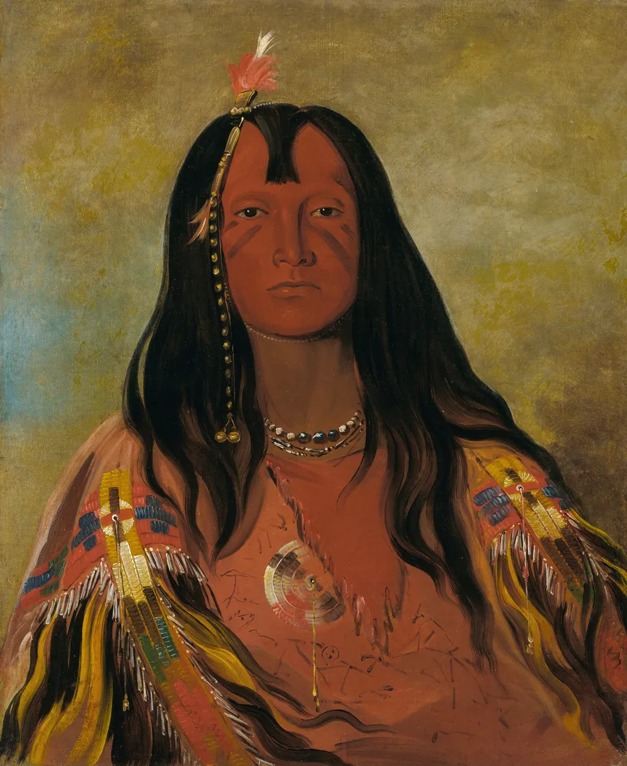 H'co-a-h'co-a-h'cotes-min, No Horns on His Head, a Brave by George Catlin, born Wilkes-Barre, PA 1796-died Jersey City, NJ 1872