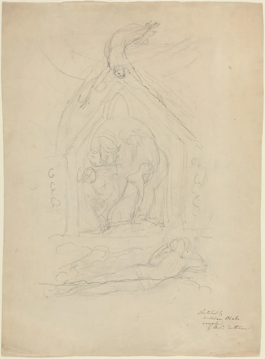 The Descent of Peace [recto] by William Blake