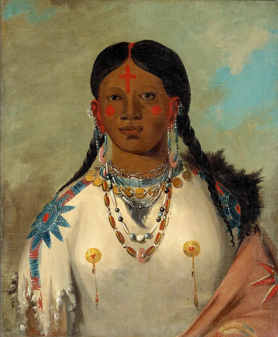 Tís-se-wóo-na-tís, She Who Bathes Her Knees, Wife of the Chief by George Catlin, born Wilkes-Barre, PA 1796-died Jersey City, NJ 1872