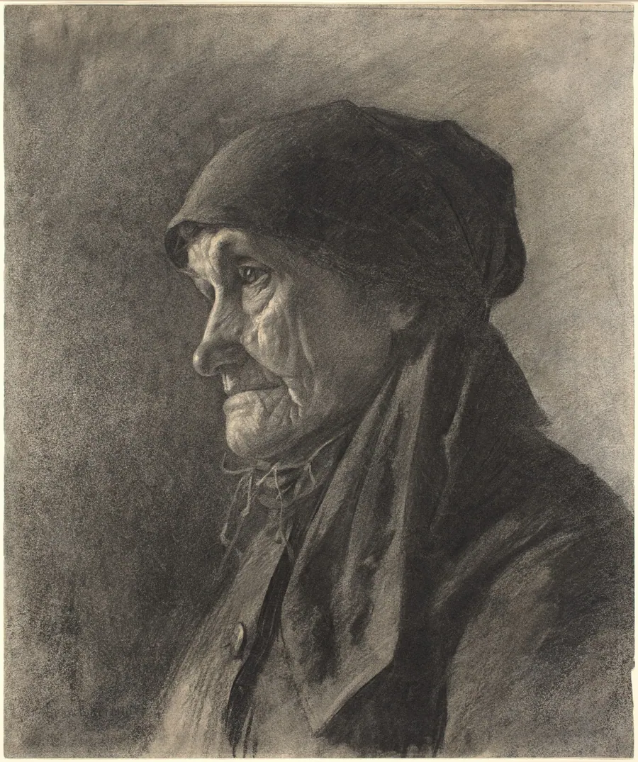 An Elderly Peasant Woman by Léon Augustin Lhermitte