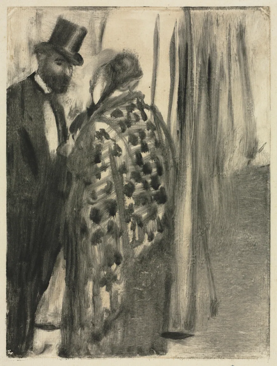 Conversation: Ludovic Halévy and Madame Cardinal (The Conversation) for "La Famille Cardinal" by Ludovic Halévy by Edgar Degas