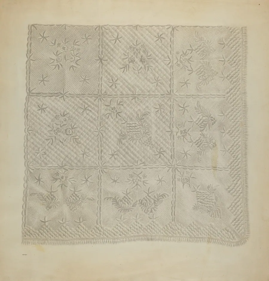 Quilted Coverlet by A. Zimet