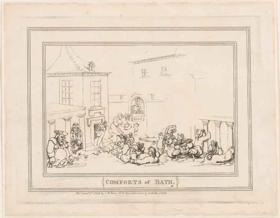 Comforts of Bath, Plate 7 by Thomas Rowlandson