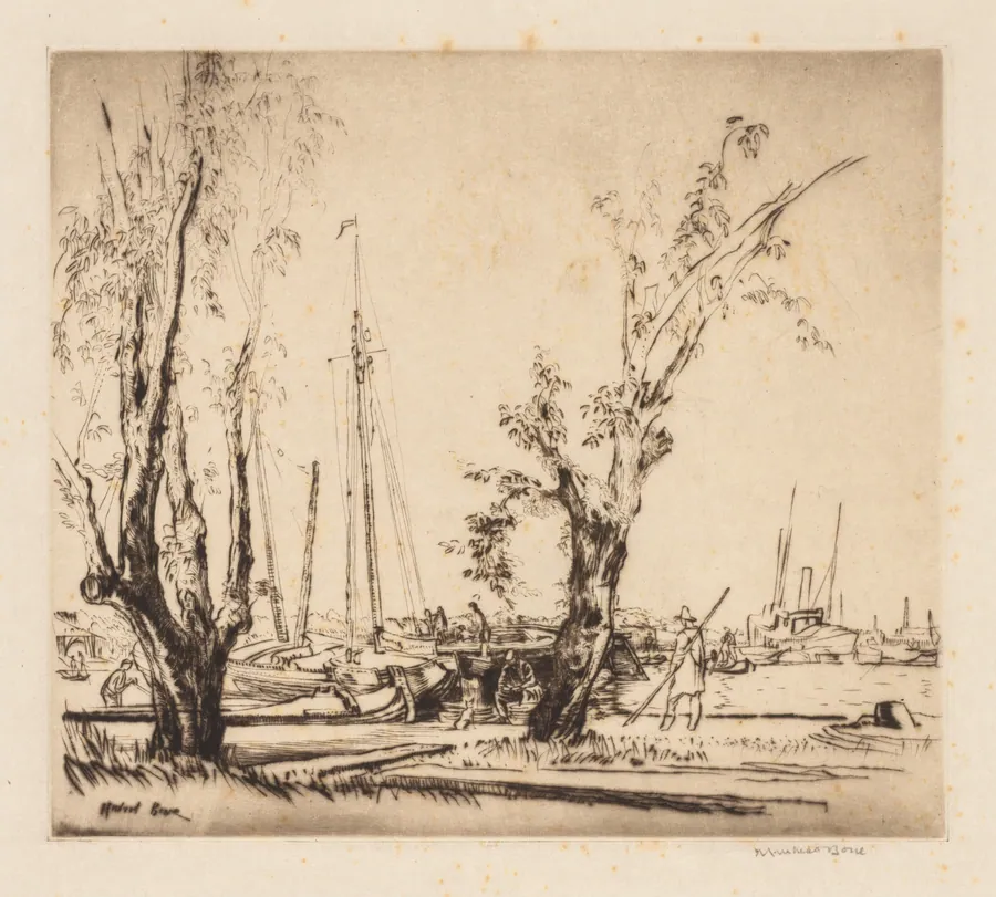 On the Y, Amsterdam by Muirhead Bone