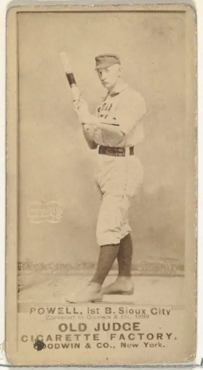 James Edwin "Jim" Powell, Manager and 1st Base, Sioux City Corn Huskers, from the Old Judge series (N172) for Old Judge Cigarettes