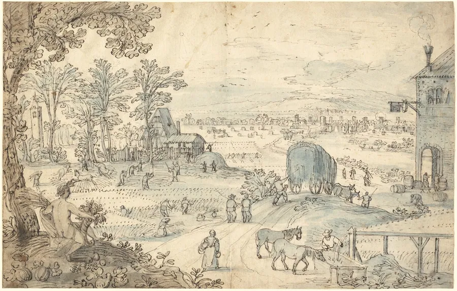 Summer Harvest in an Extensive Landscape by Lodewyk Toeput