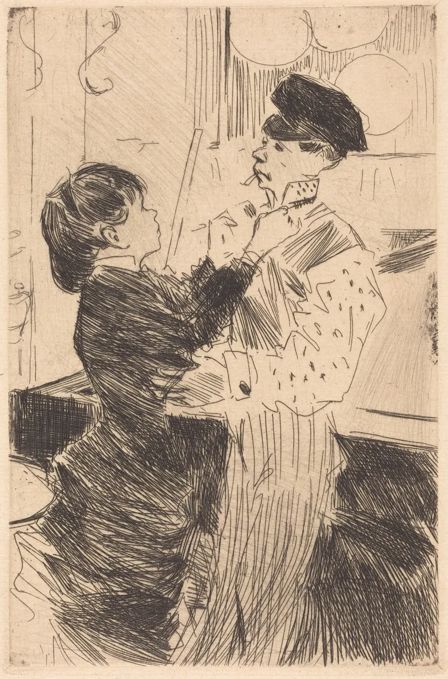La noed de cravate (Knotting the Cravat) by Jean-Louis Forain