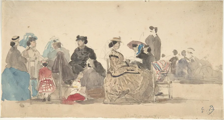 On the Beach by Eugène Boudin