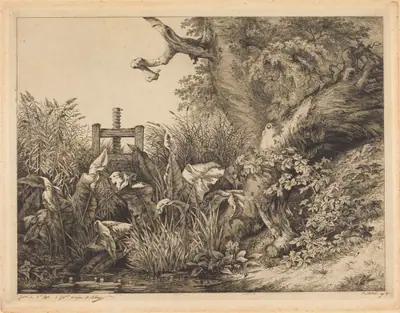 Water Dock and Brambles at a Sluice