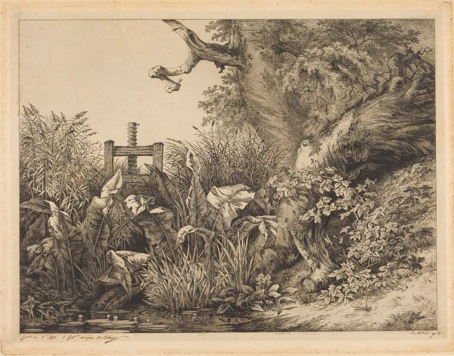 Water Dock and Brambles at a Sluice by Eugène Bléry