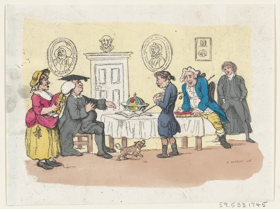 The Hopes of the Family – An Admission at the University by Thomas Rowlandson