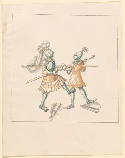Foot Combat with Spears and Tartsche Shields
