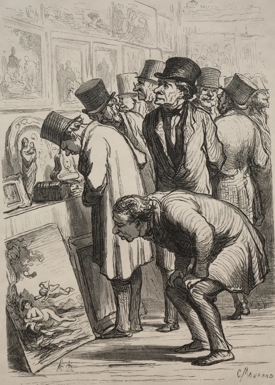 Gallery at Hotel Drouot:  The Day of the Sale by Honoré Daumier