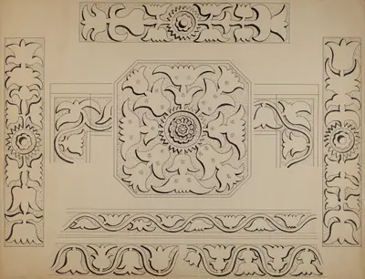 Connecticut-type Hadley Chest-Detail of Central Panel