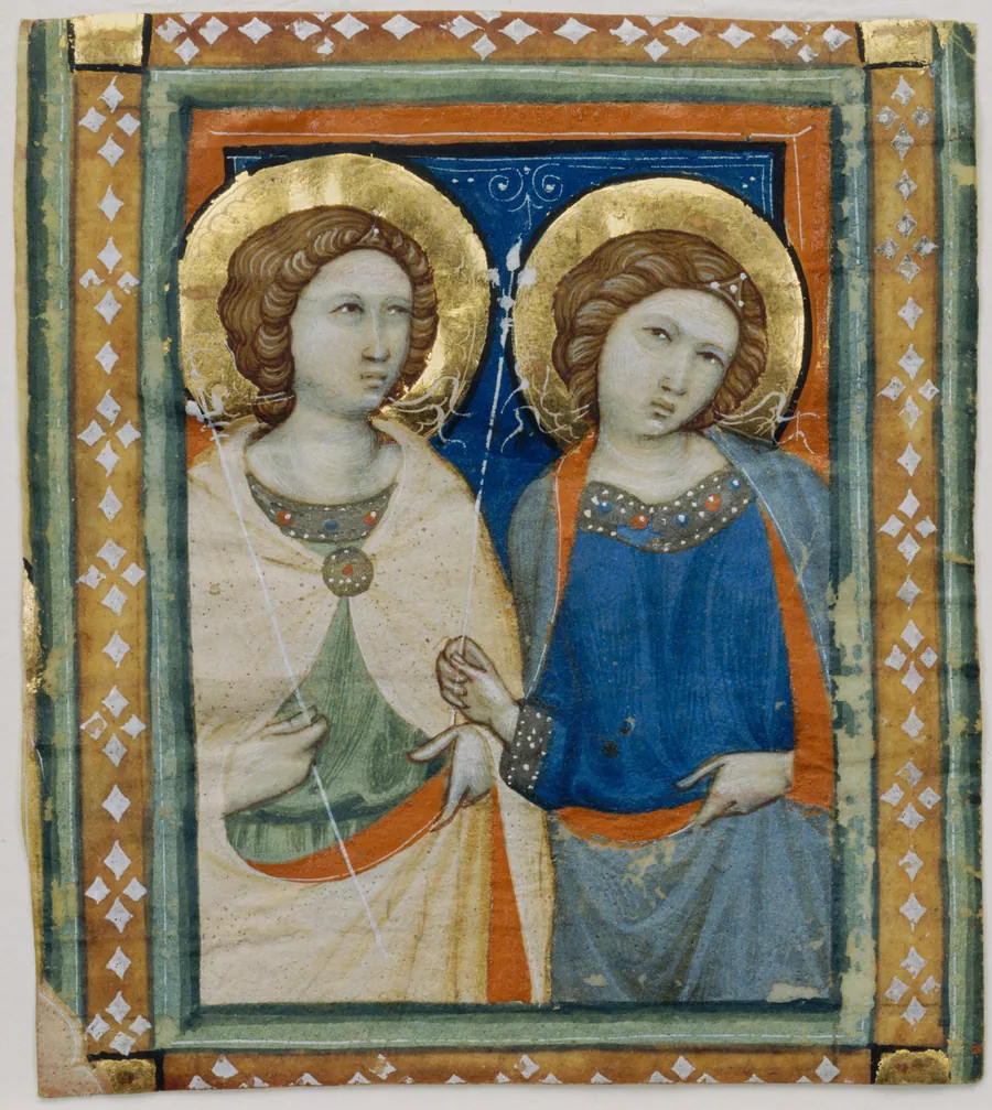 Illumination Excised from a Choir Book: Two Female Angels by Niccolo di ser Sozzo Tegliacci