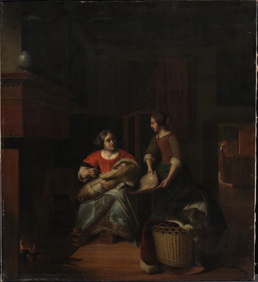 Husmoderen giver pigen besked by Pieter de Hooch