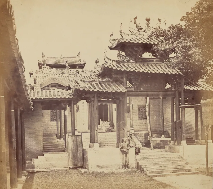 Entrance to the Five Genii Temple, Canton, April 1860 by Felice Beato