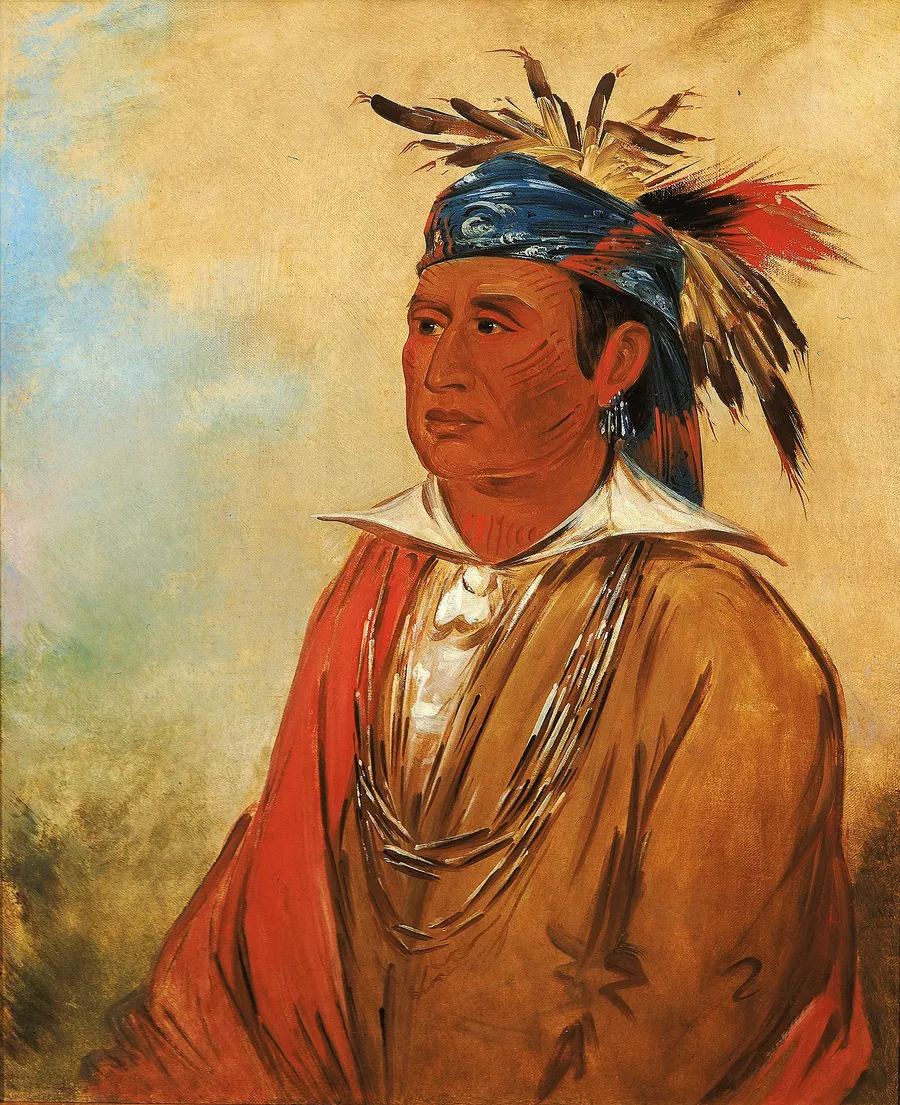 Wah-pón-jee-a, The Swan, a Warrior by George Catlin, born Wilkes-Barre, PA 1796-died Jersey City, NJ 1872