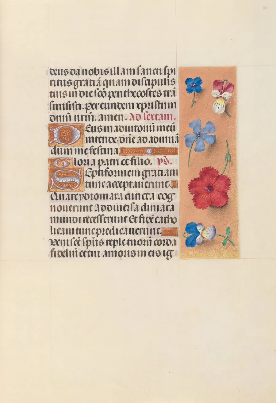 Hours of Queen Isabella the Catholic, Queen of Spain:  Fol. 34r by Master of the First Prayerbook of Maximillian