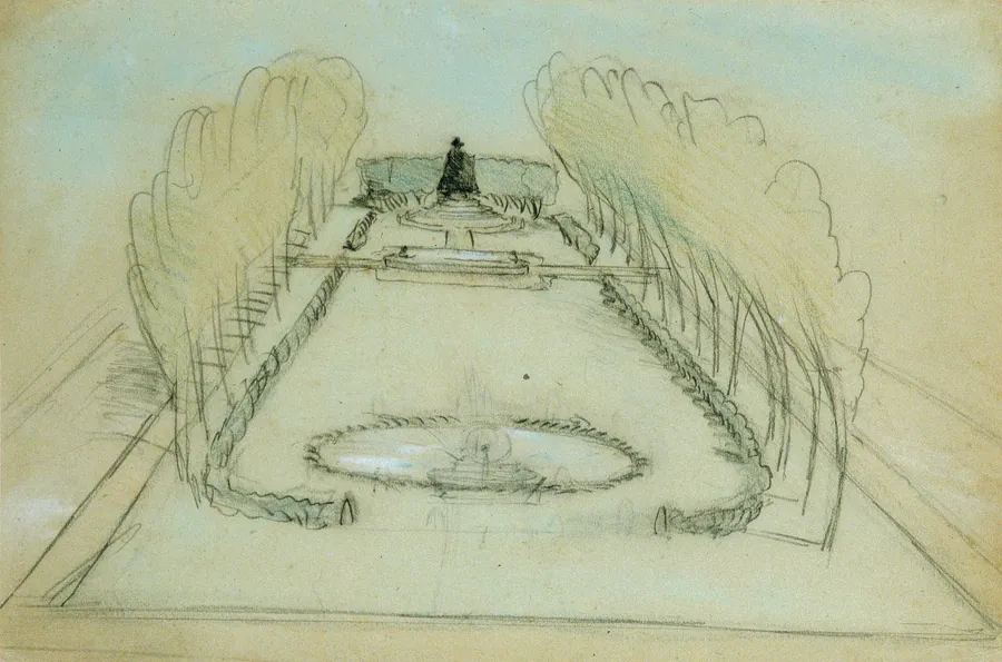 Sketch of Saint Gaudens's Statue of Deacon Samuel Chapin, Springfield, Massachusetts by Stanford White