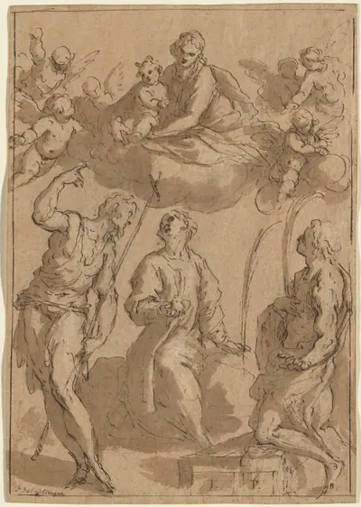 Madonna and Child in Glory with Saints John the Baptist, Stephen, and Lawrence