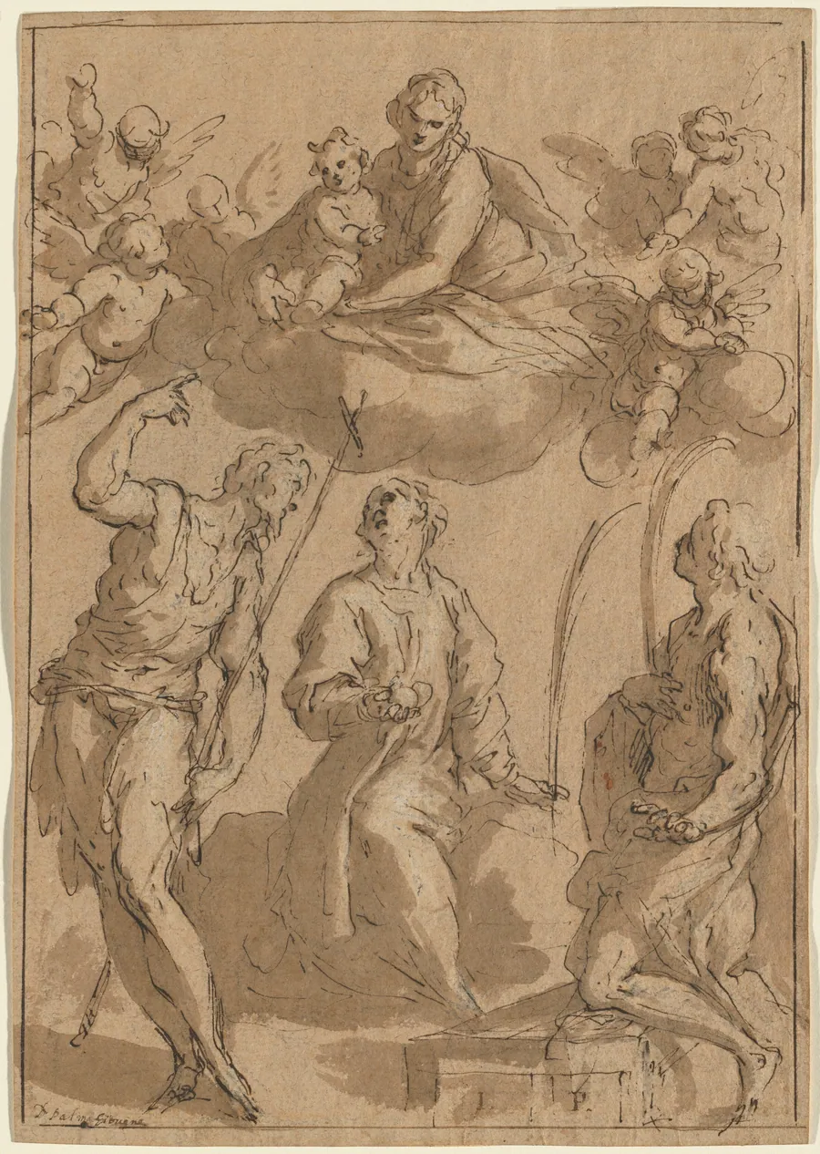 Madonna and Child in Glory with Saints John the Baptist, Stephen, and Lawrence by Jacopo Palma il Giovane