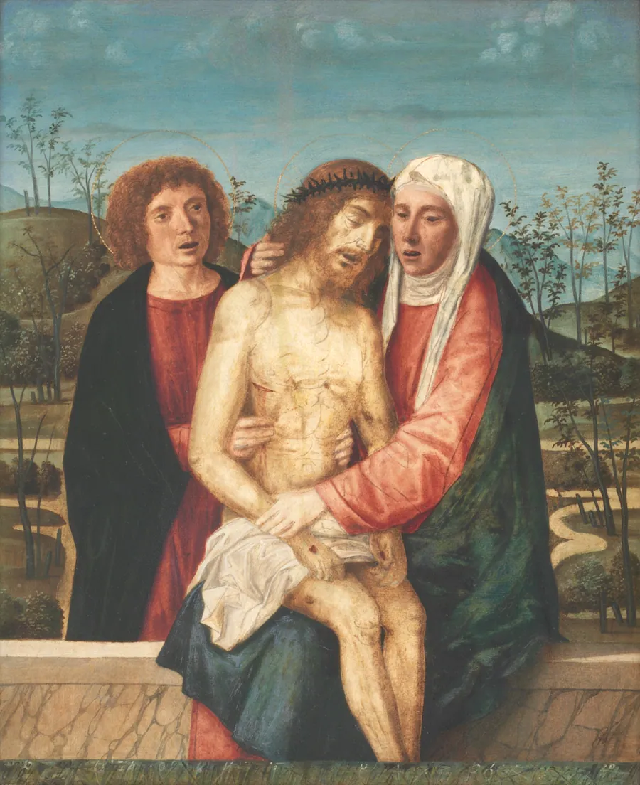 Pietà. Den døde Kristus med Jomfru Maria og Johannes Evangelisten by Giovanni di Niccolò Mansueti