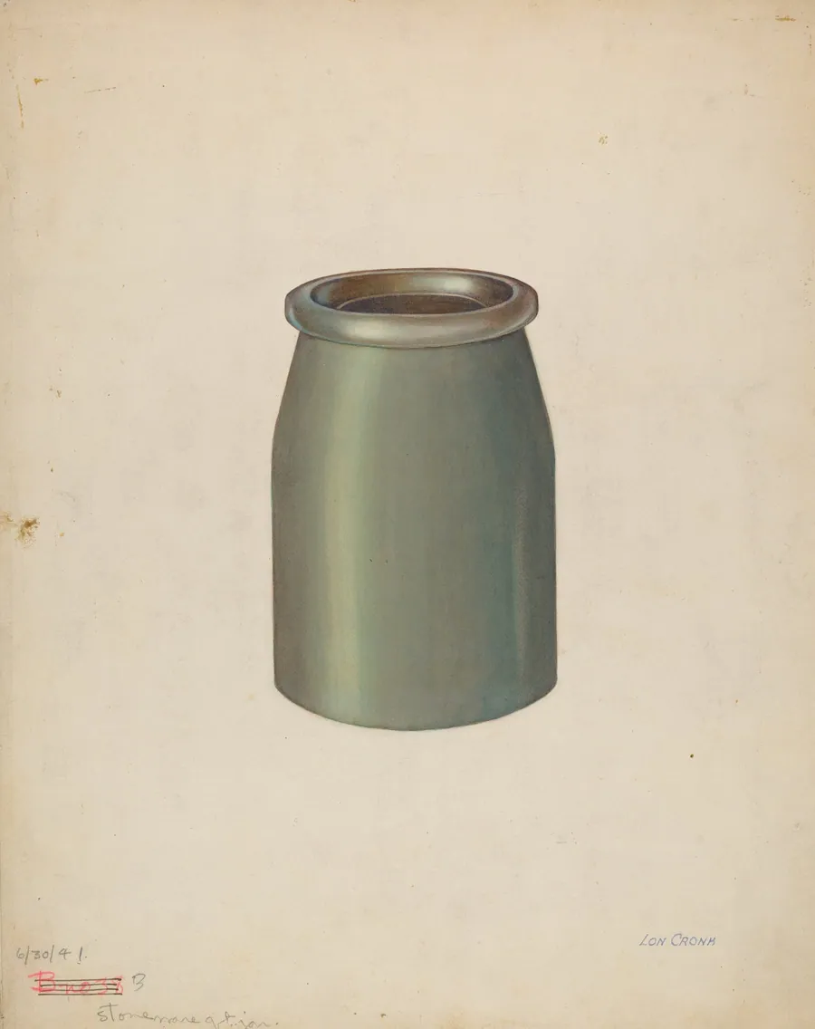 Stoneware Quart Jar by Lon Cronk