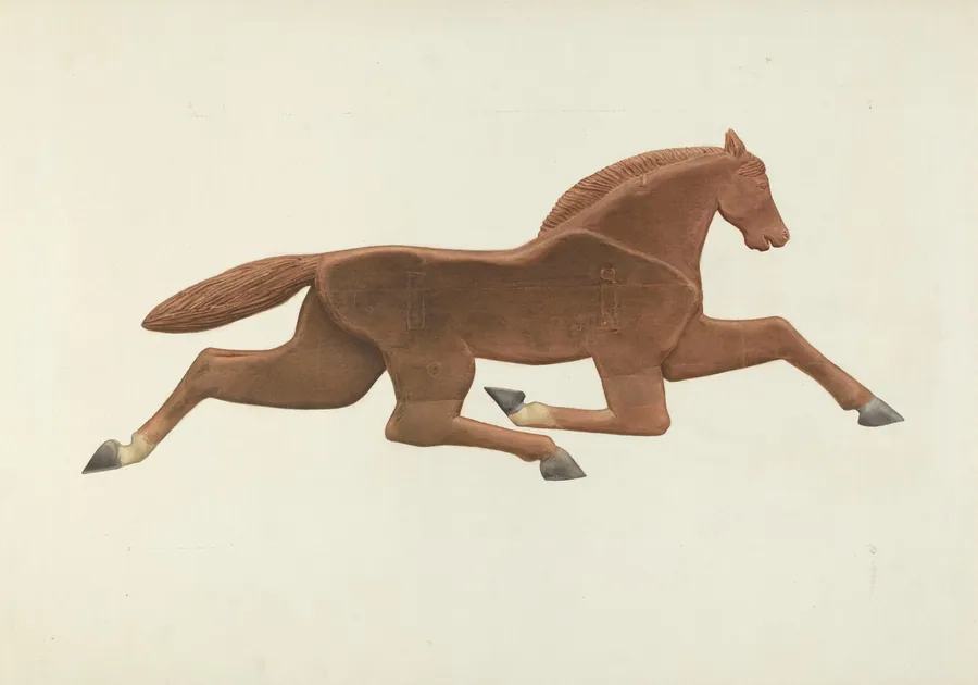 Wooden Horse Weather Vane by Alfred H. Smith