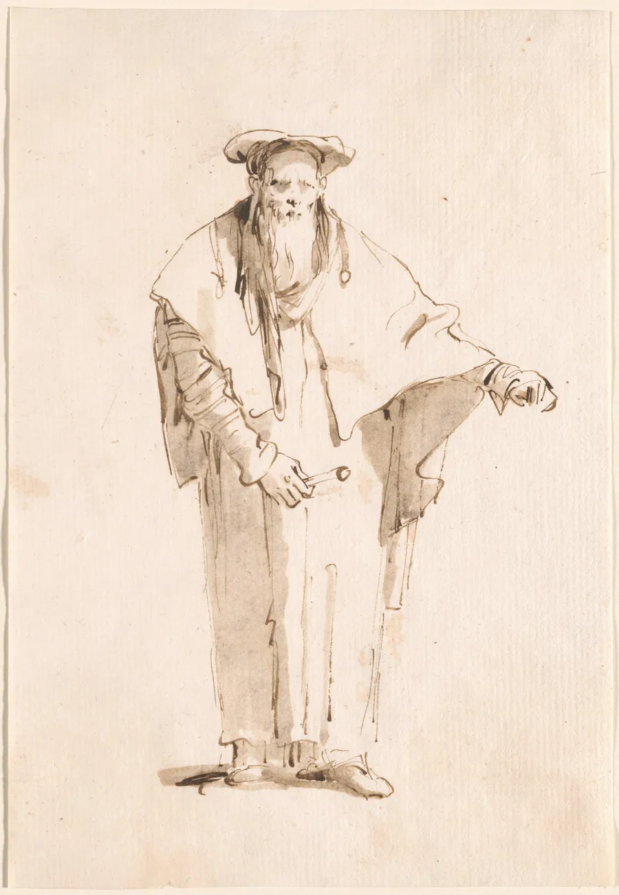 A Standing Oriental Holding a Rod by Giovanni Battista Tiepolo