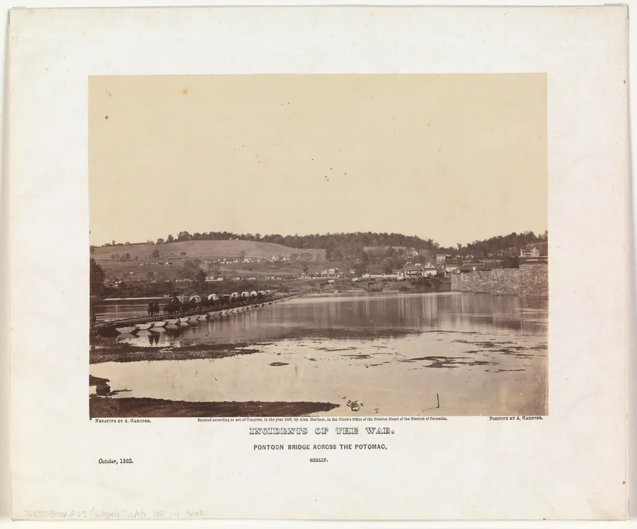 Pontoon Bridge Across the Potomac, Berlin, October 1862 by Alexander Gardner